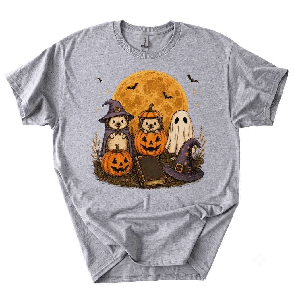 Spooky Ghost Hedgehog Lover Pumpkin Halloween T-Shirt-Z3V9