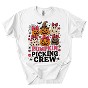 Pumpkin Picking Crew Halloween Family Matching T-Shirt-U9FS